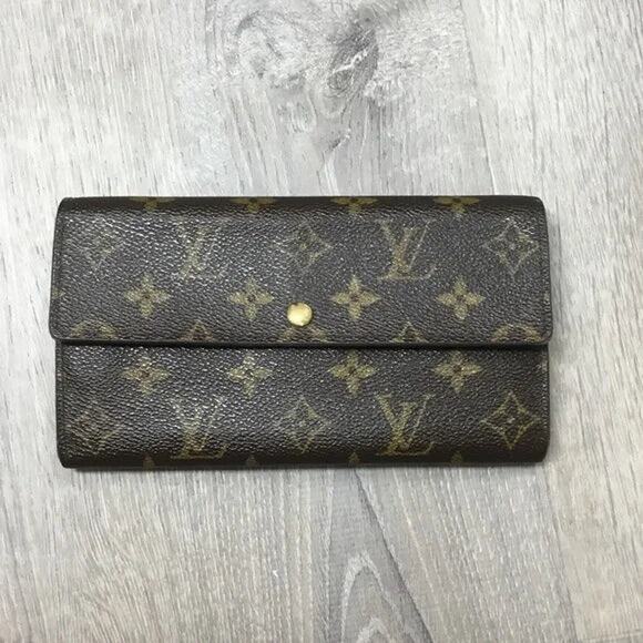 Louis Vuitton Dark Brown Monogram Sarah Long Wallet with Slots - Picture 1 of 3